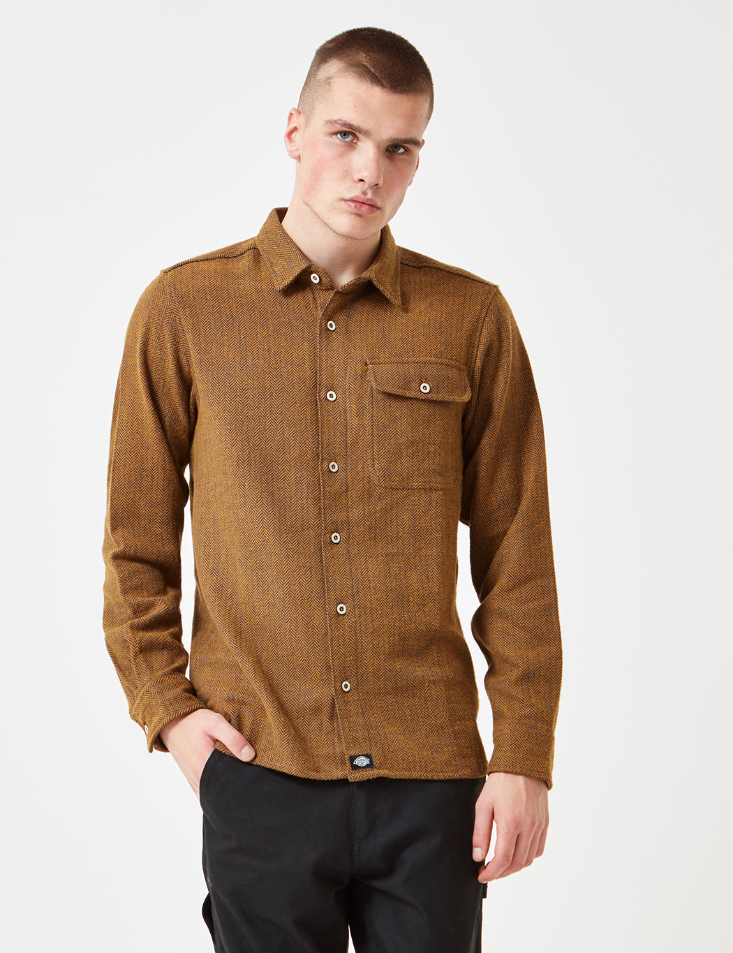 Lewisburg Herringbone Shirt - Brown Duck