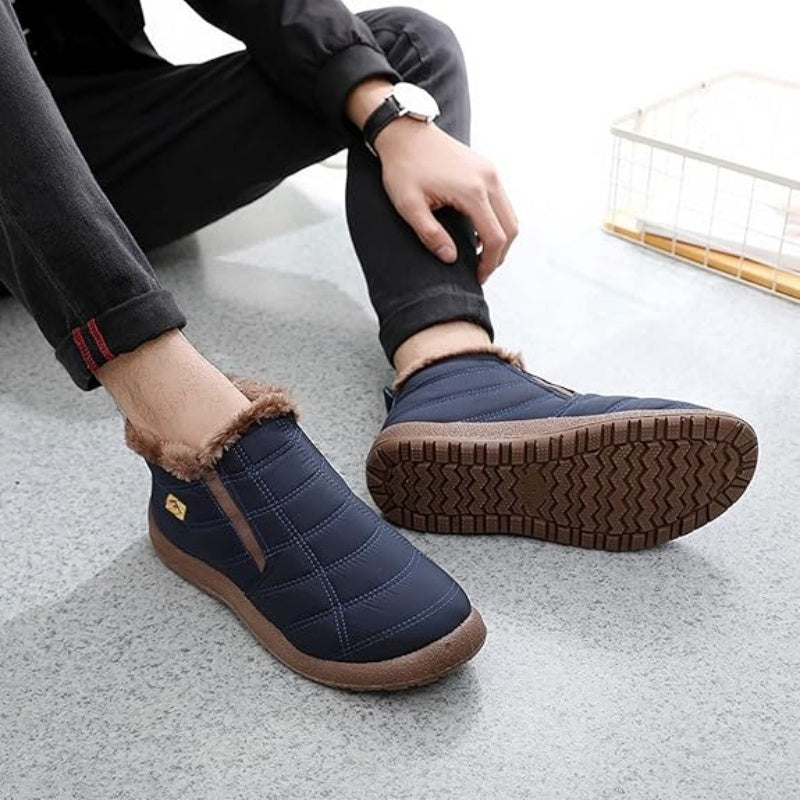 (Limited Time Discount 50% off)Men's Winter Warm Wide Head Arch Support Orthopedic Boots Lightweight Waterproof Non-slip Slip-On Boots