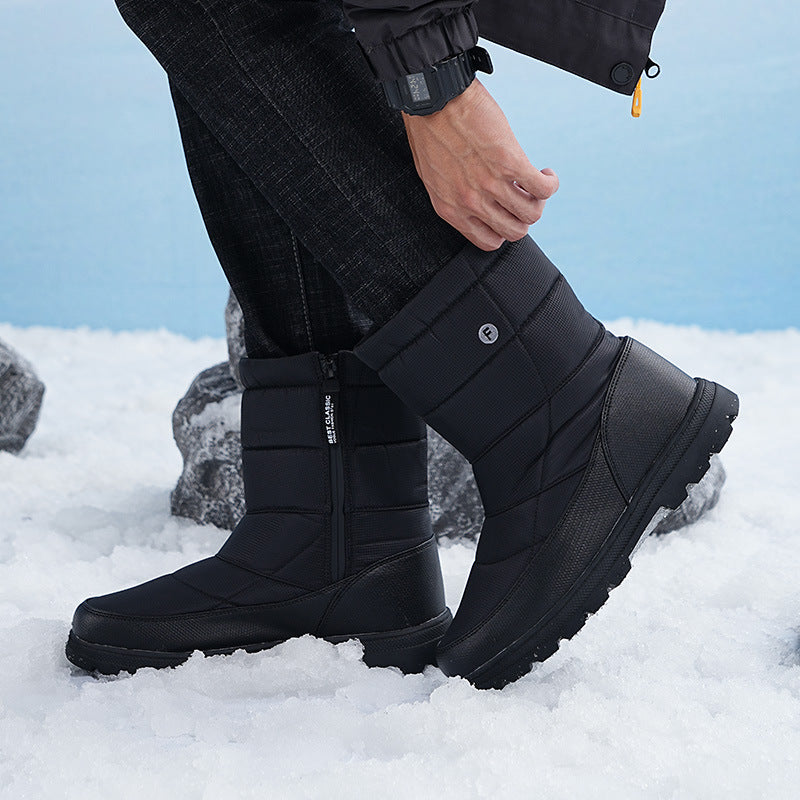 (Limited Time 70% Discount Event) Men's 2024 Winter New Style WarmWaterproof Non-Slip Puncture-Resistant One-Step Snow Boots Orthopedic Ankle Support Wide Toe Arch Support Hiking Boots