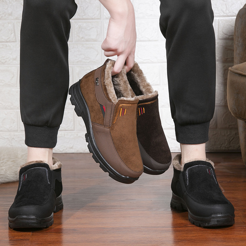 (Limited Time Discount 49% off) Men's Comfortable Lightweight Arch Support Winter Wool Shoes Waterproof Non-slip Warm Snow Shoes