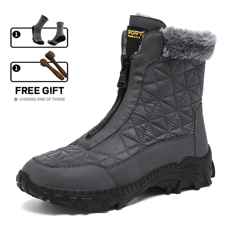 (Limited Time 70% Discount Event) Men's 2024 Winter New Wide Toe Ankle Support Orthopedic Arch Support Snow Boots Warm Waterproof Non-slip Anti-puncture Hiking Boots