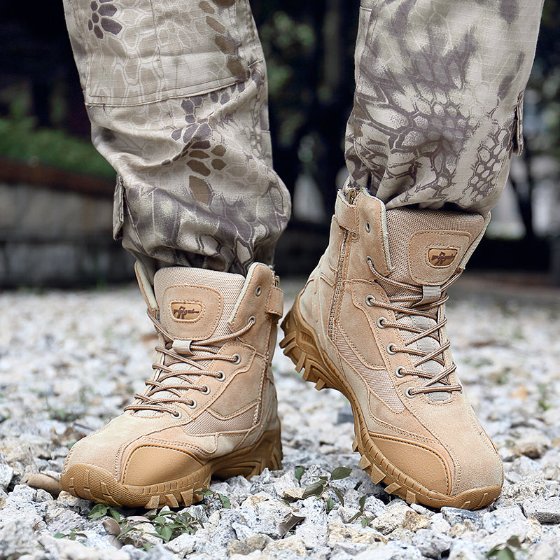 (BLACK FRIDAY SPECIAL-70%OFF)Men's Winter Anti-Puncture Wide Toe Combat Boots Waterproof Non-Slip Orthopedic Support Work Boots