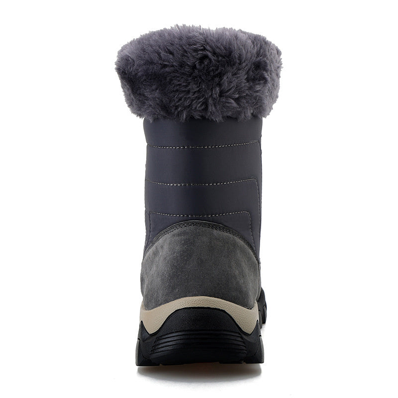 Men's Warm Fleece Lined Waterproof High Top Fur Snow Boots