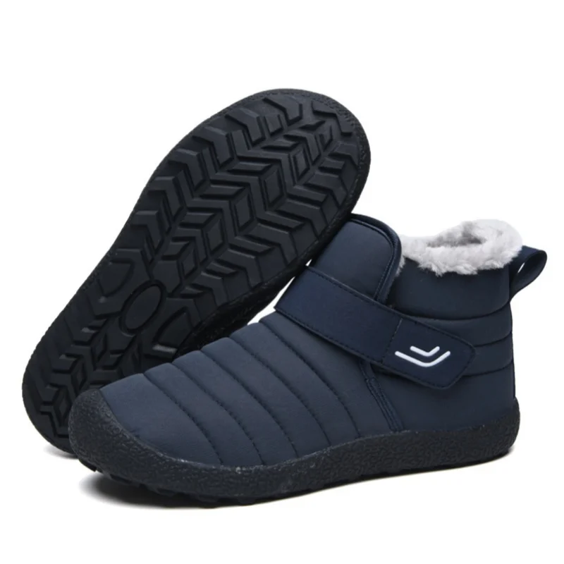 (Limited Time 49% Discount Event) Men's Winter Warm Waterproof Non-slip Velcro Cotton Shoes Wide Toe Orthopedic Arch Support Slip-on Cotton Shoes