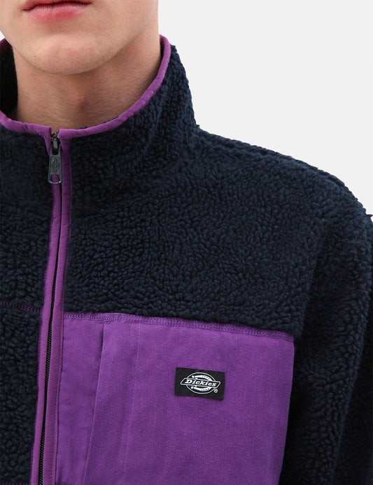 Red Chute Sherpa Zip Through - Dark Navy