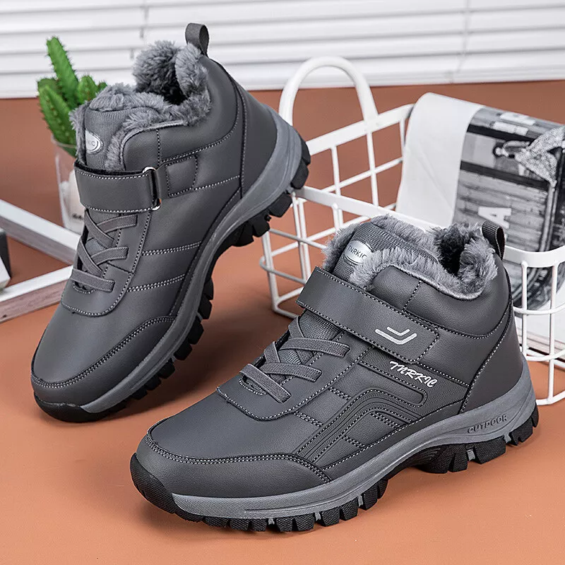 (Limited Time 49% Promotional Discount) Men's Winter Warm Orthopedic Hiking Snow Boots Waterproof Non-slip Wide Toe Arch Support Work Boots