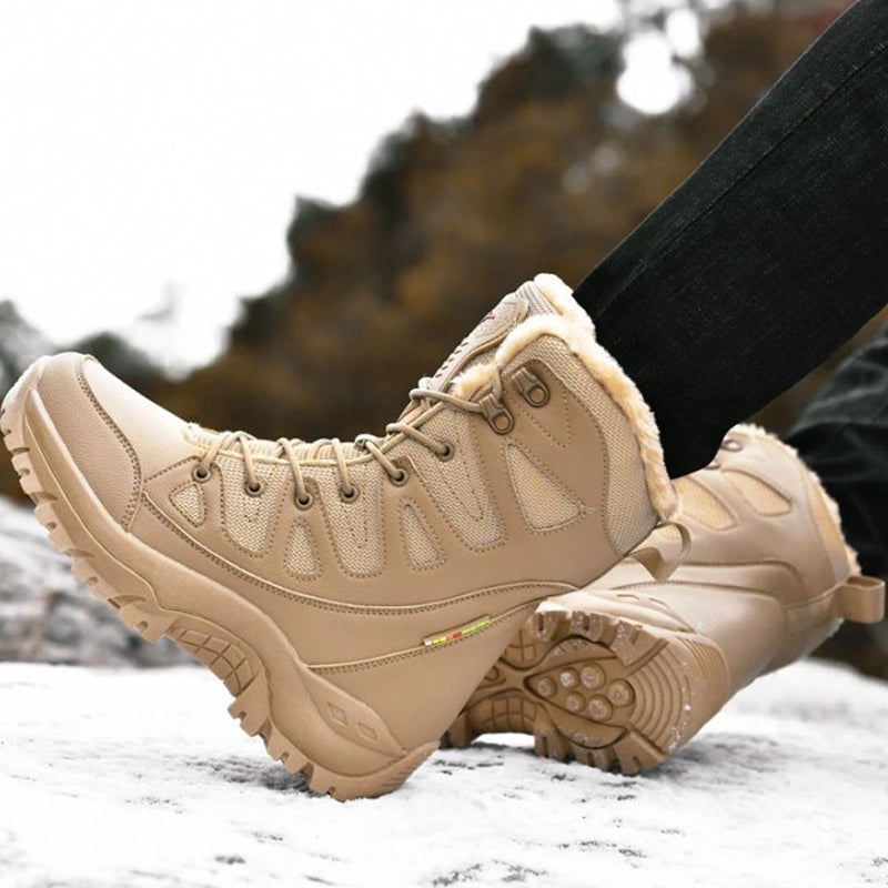 Dallader Men's Comfortable Waterproof Warm Fleece Snow Boots