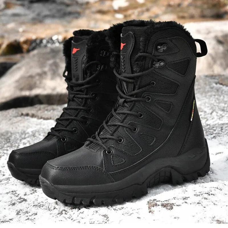 Dallader Men's Comfortable Waterproof Warm Fleece Snow Boots