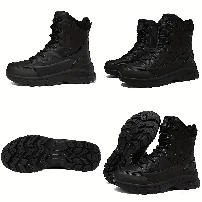 (Limited Time Discount 49% off)Men's Waterproof Ankle Support Tactical Boots Military Anti-Puncture Wide Toe Box Hiking Boots