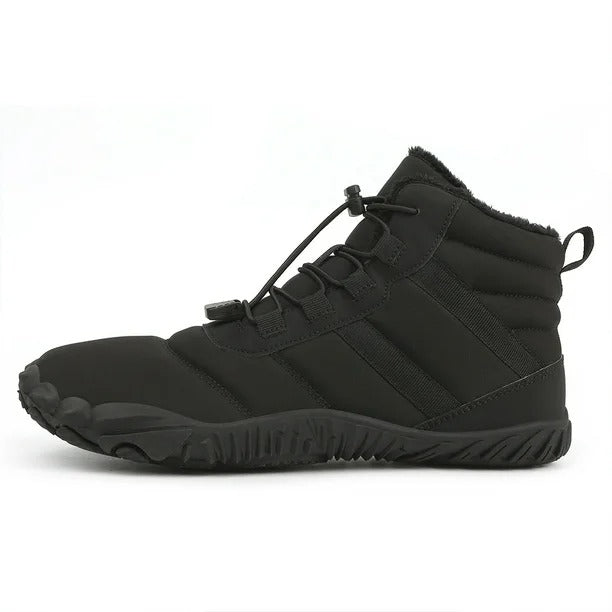 Men's Warm Fleece Barefoot Boots Wide Toe Orthopedic Support Snow Boots Waterproof Non-Slip Winter Boots
