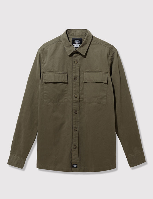 Tunnelton Herringbone Shirt - Dark Olive
