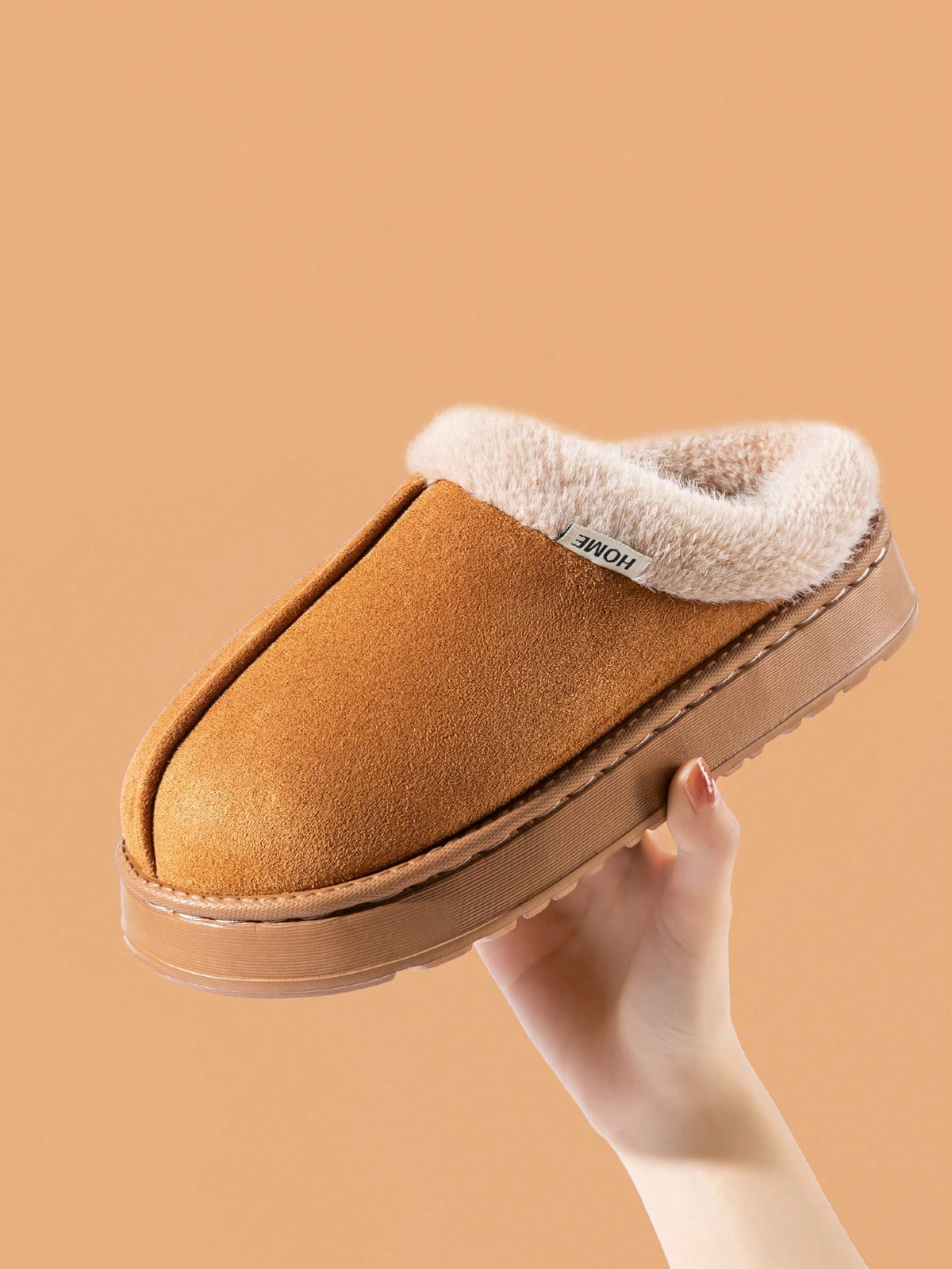 Fashionable & Cozy Men's Coffee Fuzzy Slippers