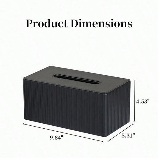 Plus Size Tissue Box Cover,PU Leather Rectangular Tissue Box Holder,Napkin Dispenser,Decorative Holder/Organizer For Bathroom Vanity Countertop, Nightstand, Coffee Table, Home,Office Desk & Car