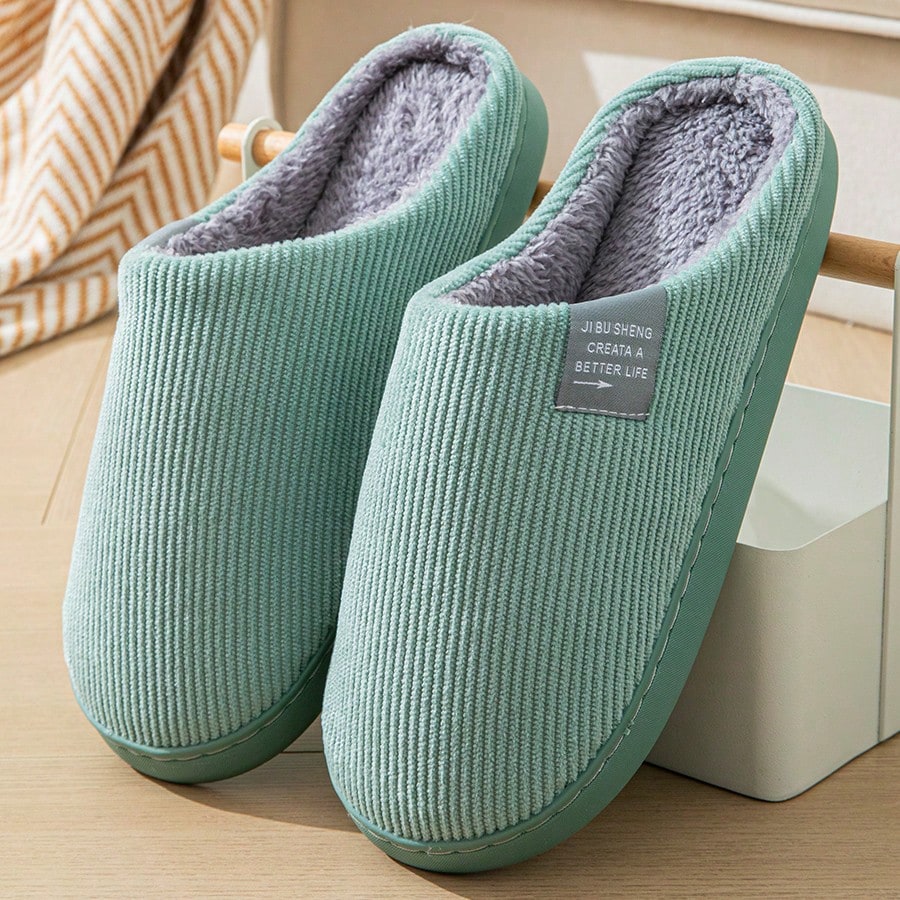 Men's Letter Decor Bedroom Slippers