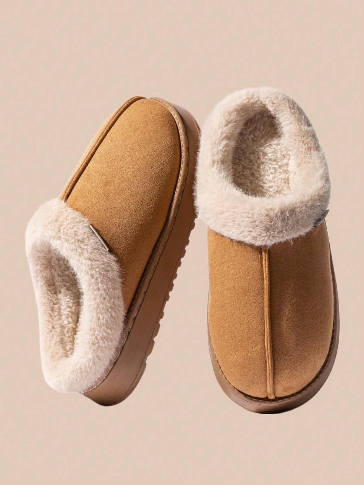 Fashionable & Cozy Men's Coffee Fuzzy Slippers