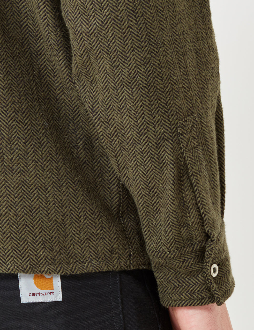 Lewisburg Herringbone Shirt - Olive Green
