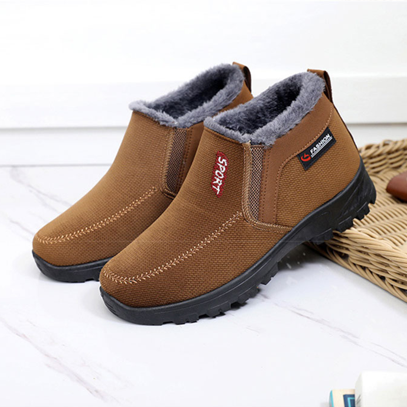 (Limited Time 70% Discount Event) Men's 2024 Winter New Waterproof And Non-Slip Slip-On Warm Cotton Shoes Correction Ankle Support Wide Toe Arch Support Sports Shoes