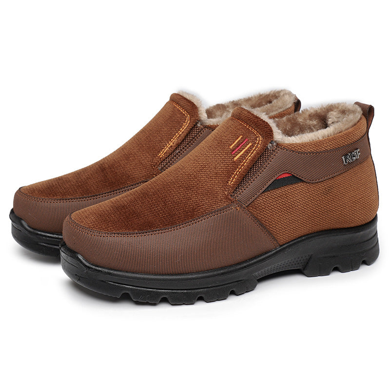 (Limited Time Discount 49% off) Men's Comfortable Lightweight Arch Support Winter Wool Shoes Waterproof Non-slip Warm Snow Shoes