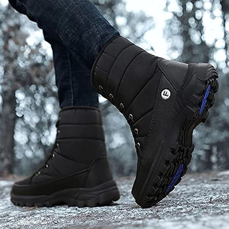 (Limited Time 70% Discount Event) Men's 2024 Winter New Ankle Support Wide Toe Snow Boots Orthopedic Arch Support Warm Anti-puncture Waterproof Non-slip Hiking Boots