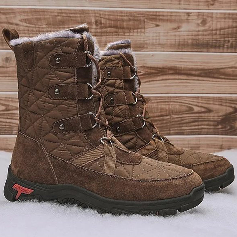 HOT SALE-Men's Genuine Leather Comfortable Snow Boots Warm Boots Combat Boots