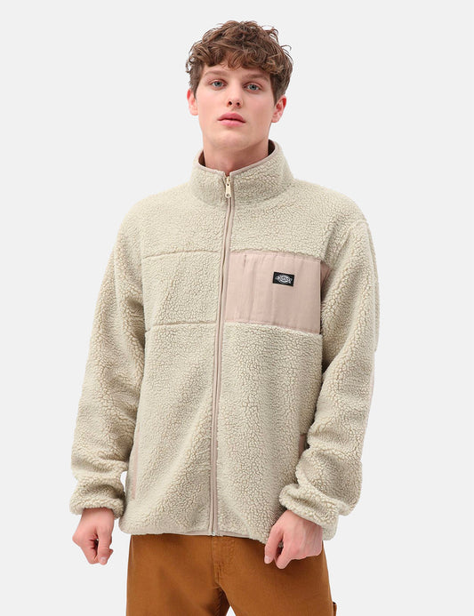 Red Chute Sherpa Zip Through - Light Taupe