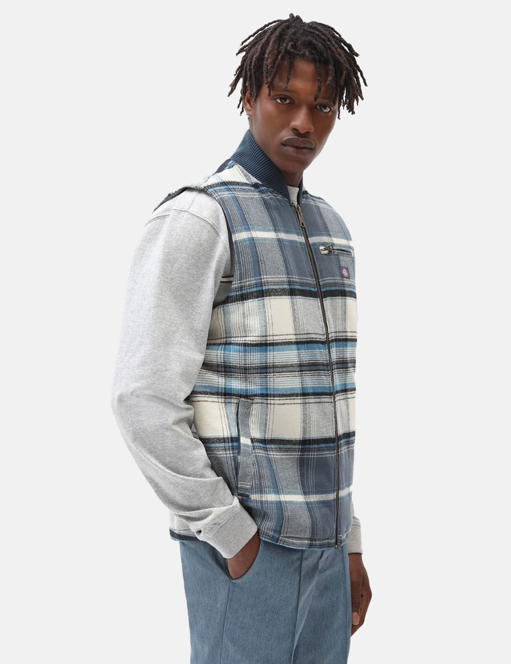 Pedro Bay Vest (Check) - Air Force Blue