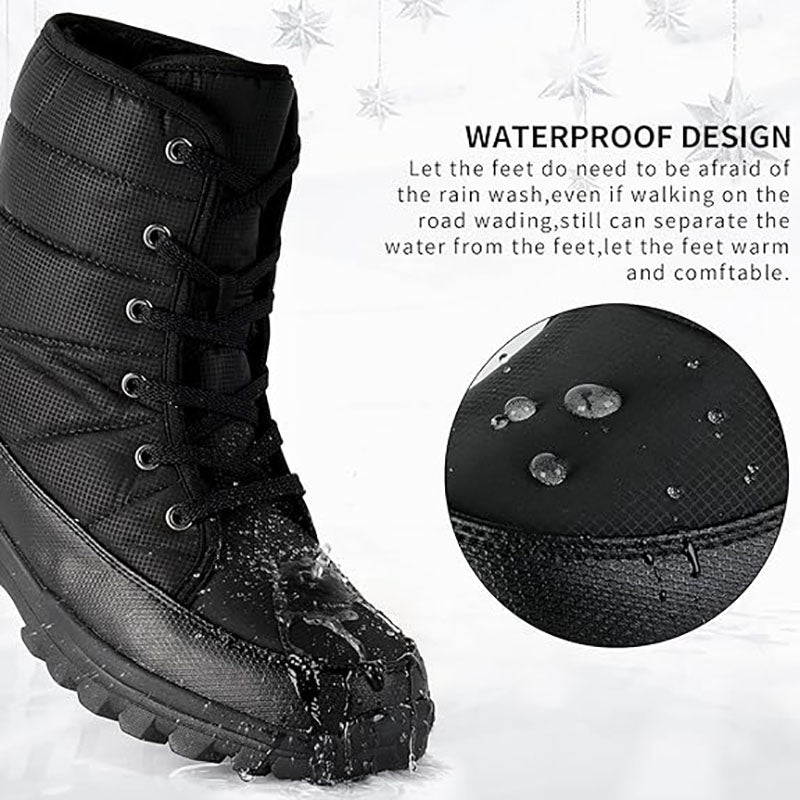 (Limited Time 70% Discount Event) Men's 2024 Winter New Ankle Support Wide Toe Snow Boots Orthopedic Arch Support Warm Anti-puncture Waterproof Non-slip Hiking Boots