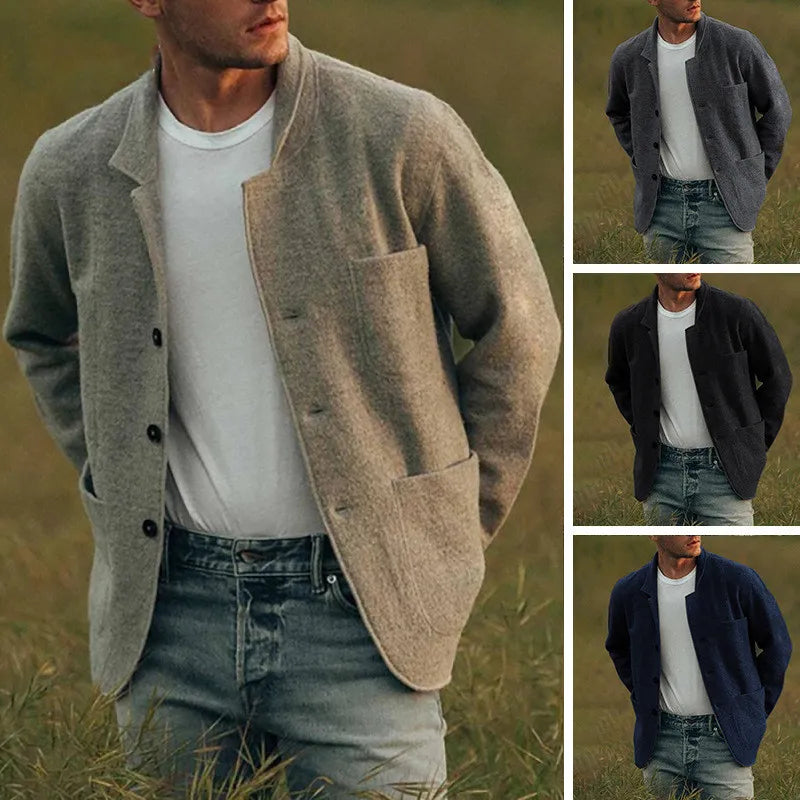 CLEARANCE SALE Men's Solid Color Fashion Jacket Coat Casual Jacket Coat