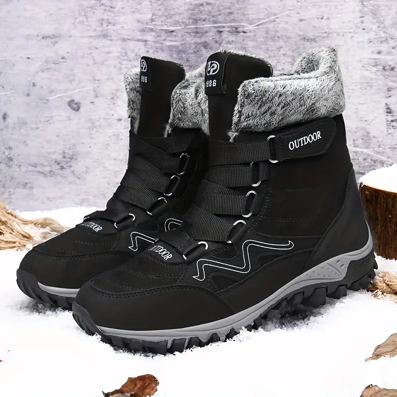 (Limited Time 49% Discount Event) Men's Orthopedic Arch Support Wide Toe Snow Boots Non-slip Waterproof Cold Warm Hiking Boots