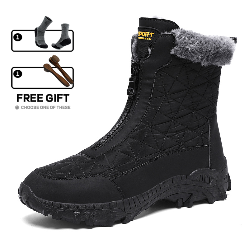 (Limited Time 70% Discount Event) Men's 2024 Winter New Wide Toe Ankle Support Orthopedic Arch Support Snow Boots Warm Waterproof Non-slip Anti-puncture Hiking Boots