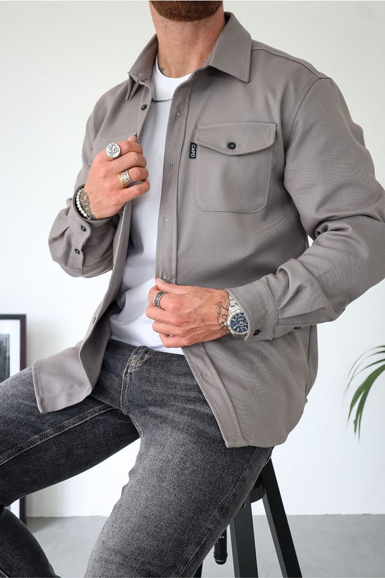Men's Button Down Shirt Jacket (Buy 2 Free Shipping)
